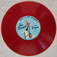 78rpm red vinyl phonograph record.