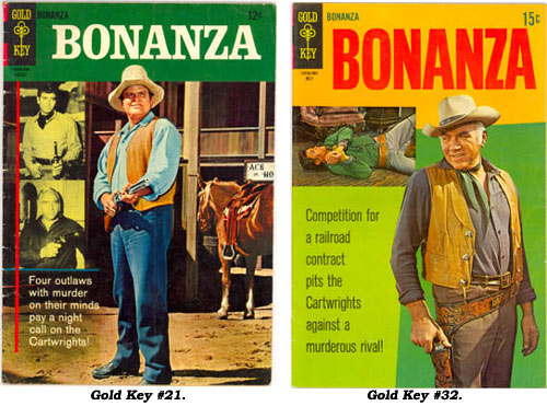 Covers to BONANZA Gold Key #21 and #32.