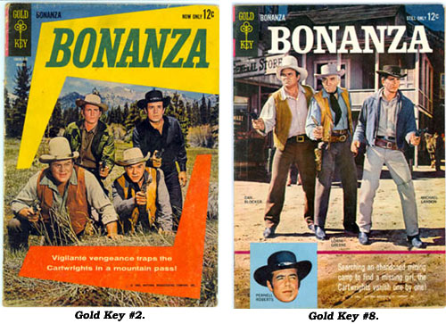 Covers to BONANZA Gold Key #2 and #8.