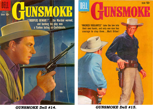 Covers to GUNSMOKE #14 and #15.