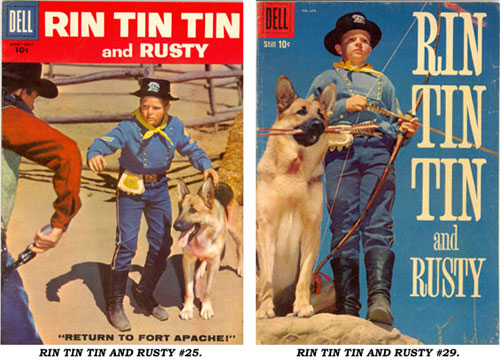 Covers to RIN TIN TIN AND RUSTY #25 and #29.