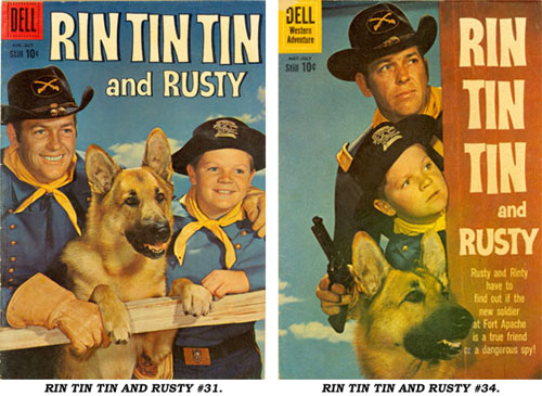 Covers to RIN TIN TIN AND RUSTY #31 and #34.