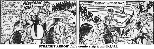 Straight Arrow daily newspaper comic strip from June 2, 1951.