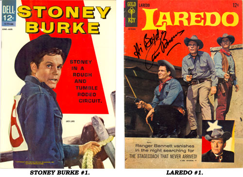 Covers to STONEY BURKE #1 and LAREDO #1.