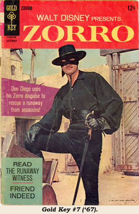 Cover to ZORRO Gold Key #7 ('67).