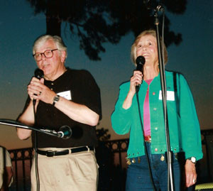 Roberta Shore and her husband Ron sang acapella at the pool party.