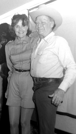 Republic alumni Kay Aldridge (Nyoka) and Don “Red” Barry at a St. Louis Western Film Festival in 1979. (Courtesy Grady Franklin.)