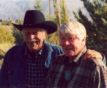 Howard Keel and Robert Horton at the Pheasant Club during the Lone Pine, CA, 2003 Film Festival.