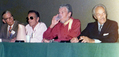 Smith Ballew, Buster Crabbe, Jim Bannon and I. Stanford Jolley at (I believe) a St. Louis Western Film Fair.