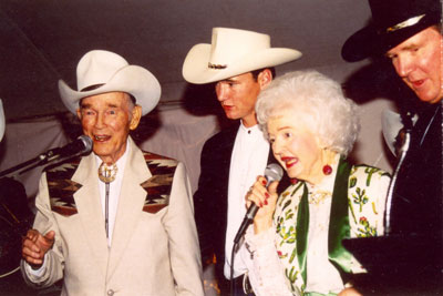 Roy Rogers with grandson Dustin, wife Dale and son Dusty.