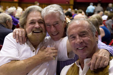 Havin’ fun at the Saturday night banquet! Dan Haggerty, Bob Fuller and Don Shanks.