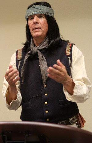 You could hear a pin drop in the audience as Rudy Ramos portrayed Geronimo.