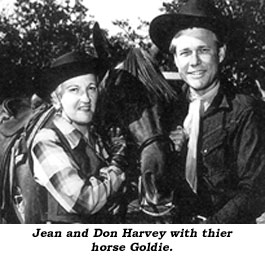 Jean and Don Harvey with their horse Goldie.