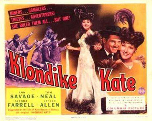 Title card to "Klondike Kate" starring Ann Savage.