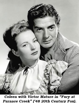 Coleen with Victor Mature in "Fury at Furnace Creek" ('48 20th Century Fox).