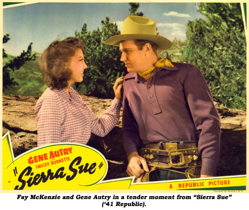 Fay McKenzie and Gene Autry in a tender moment from "Sierra Sue" ('41 Republic).