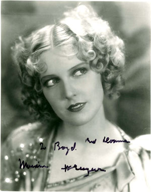 Autographed photo of Miriam Seegar.