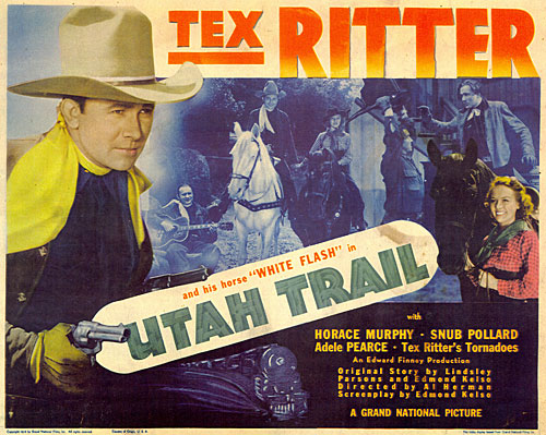 Title card for "Utah Trail" starring Tex Ritter.
