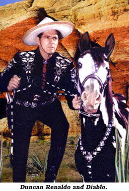Duncan Renaldo as Cisco  with his horse Diablo.