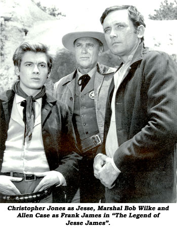 Christopher Jones as Jesse, Marshal Bob Wilke and Allen Case as Frank James in "The Legend of Jesse James".
