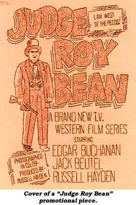 Cover of a "Judge Roy Bean" promotional piece.