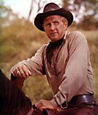 Color photo of Bridges on horseback from "The Loner".
