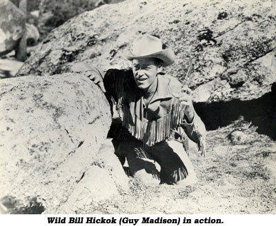 Wild Bill Hickok (Guy Madison) in action.