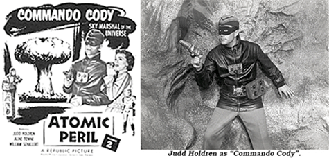 Newspaper ad for "Commando Cody" Chapter 2. Photo of Judd Holdren as "Commando Cody".