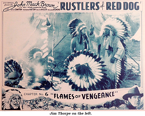 "Rustlers of Red Dog" lobby card for Chapter 6 "Flames of Vengeance".