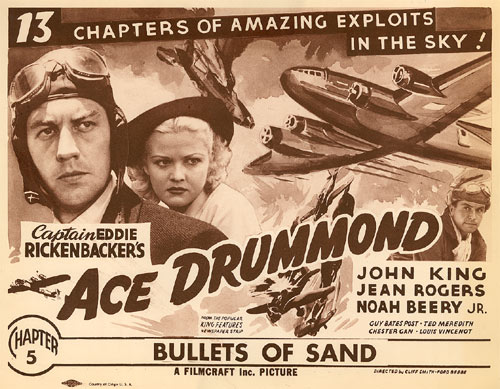 Lobby card from "Ace Drummond" Ch. 5 "Bullets of Sand".