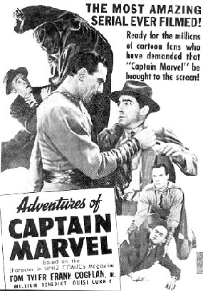 Ad for "Adventures of Captain Marvel".