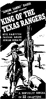 Ad for "King of the Texas Rangers".