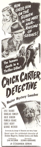 Newspaper ad for "Chick Carter, Detective".