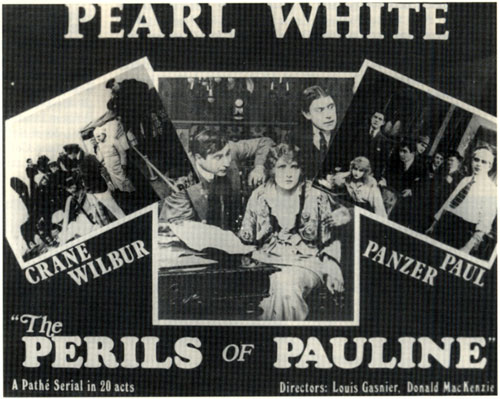 Pear White title card for "The Perils of Pauline".