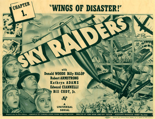 Sky Raiders serial Title Card.