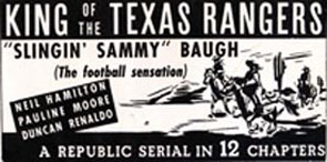 Newspaper ad for "King of the Texas Rangers".
