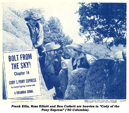 Lobby card from "Cody of the Pony Express". Ch. 14 "Bolt from the Sky".