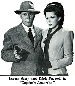 Lorna Gray and Dick Purcell in "Captain America".