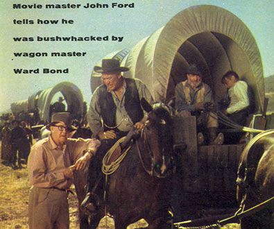 Director John Ford consults with "Wagon Train's" Ward Bond on the cover of TV GUIDE.