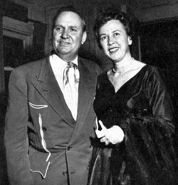 Mr. and Mrs. Autry...Gene and Ina out for dinner at the Mocambo in 1957.