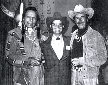 Iron Eyes Cody, Don and Eddie Dean at a Hollywood get-together circa 1978. 
