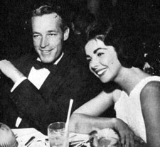 TV’s “Wild Bill Hickok”, Guy Madison, and wife Shelia enjoy a night out in 1957.