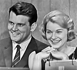 “The Outcasts”—Don Murray and Hope Lange guesting on 
“What’s My Line” game show.