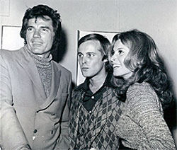 “Texas John Slaughter”—Tom Tyron with Paul Hauge and Stephanie Powers at the opening of Hauge’s one-man art show at McKenzie Gallery in Hollywood. 