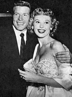 Robert Horton and new wife Barbara Ruick in early 1954. 