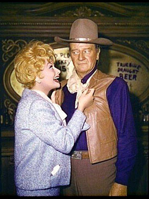 Lucy threatens John Wayne! And Duke seems to believe it! 