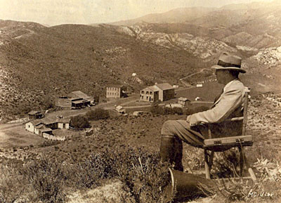 Director King Vidor looks over the set he had constructed near Northridge, CA to represent Lincoln, New Mexico territory for “Billy the Kid” (‘30 MGM).
