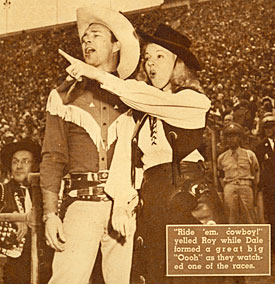 Roy and Dale in 1945 at a Roy Rogers Rodeo in California. 