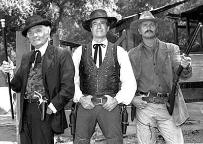 Gene Barry and Hugh O’Brian reprised their roles as Bat Masterson and Wyatt Earp for an episode of “Paradise” with Lee Horsley.
