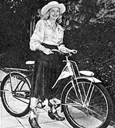 Reno Browne with the Columbia Girl’s bike that went to Betty Jane Hotsler of Lincoln, MO. She submitted the name Geronimo. 
